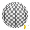 Grey And White Checkered Pattern Print Basketball