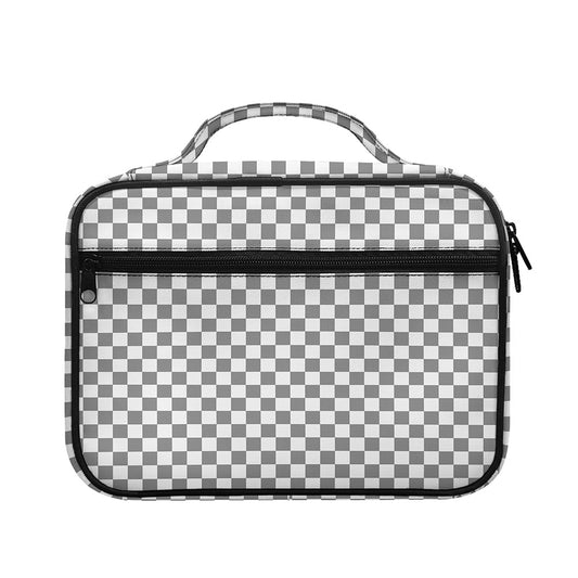 Grey And White Checkered Pattern Print Briefcase Bible Bag