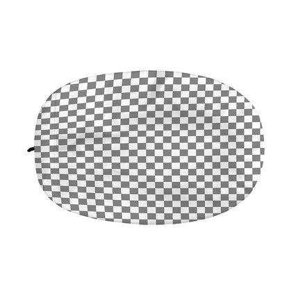 Grey And White Checkered Pattern Print Car Side Mirror Covers