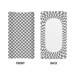 Grey And White Checkered Pattern Print Changing Pad Cover