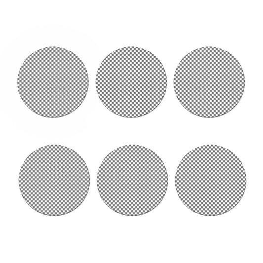 Grey And White Checkered Pattern Print Coaster Set