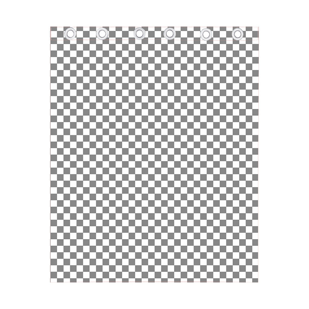 Grey And White Checkered Pattern Print Curtain