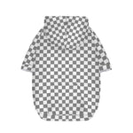 Grey And White Checkered Pattern Print Dog Zip Up Hoodie