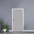 Grey And White Checkered Pattern Print Door Sticker