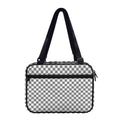 Grey And White Checkered Pattern Print Double Strap Bible Bag