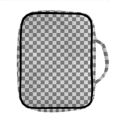 Grey And White Checkered Pattern Print Front Pocket Bible Bag