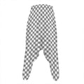 Grey And White Checkered Pattern Print Hammer Pants