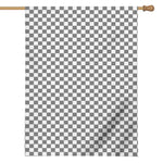 Grey And White Checkered Pattern Print House Flag