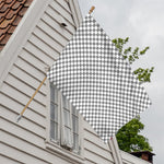 Grey And White Checkered Pattern Print House Flag