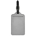 Grey And White Checkered Pattern Print Luggage Tag