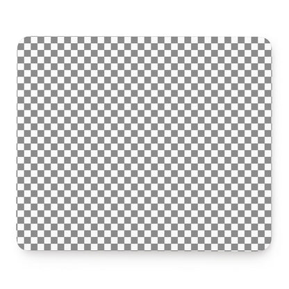 Grey And White Checkered Pattern Print Mouse Pad