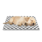 Grey And White Checkered Pattern Print Pet Cooling Mat Cover