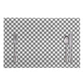 Grey And White Checkered Pattern Print Placemat