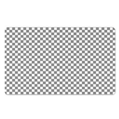 Grey And White Checkered Pattern Print Polyester Doormat