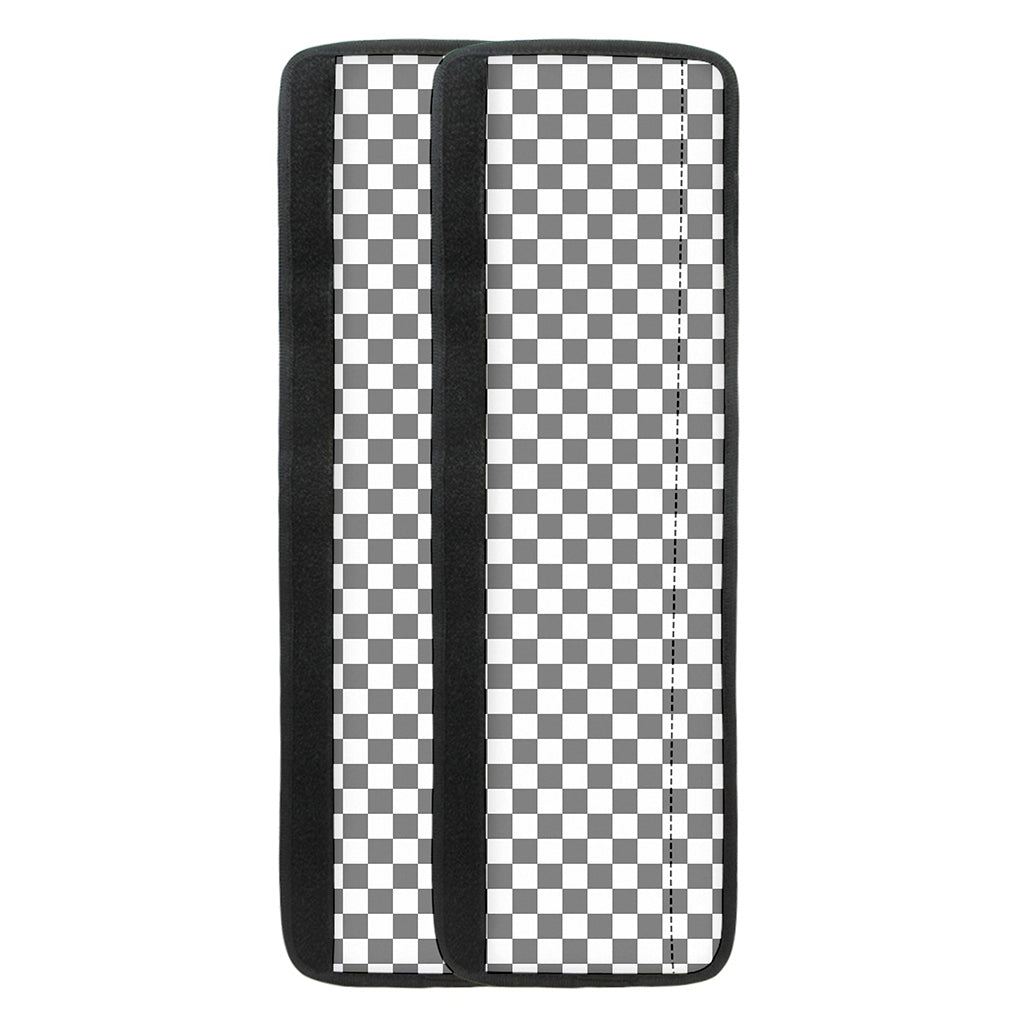Grey And White Checkered Pattern Print Refrigerator Handle Covers