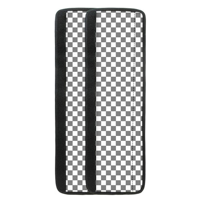 Grey And White Checkered Pattern Print Refrigerator Handle Covers