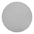 Grey And White Checkered Pattern Print Round Blanket