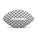 Grey And White Checkered Pattern Print Rugby Ball