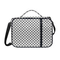 Grey And White Checkered Pattern Print Shoulder Strap Bible Bag