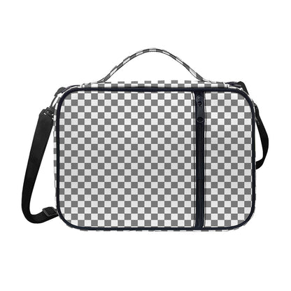 Grey And White Checkered Pattern Print Shoulder Strap Bible Bag