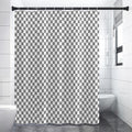 Grey And White Checkered Pattern Print Shower Curtain