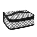 Grey And White Checkered Pattern Print Small Lunch Bag