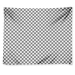 Grey And White Checkered Pattern Print Tapestry