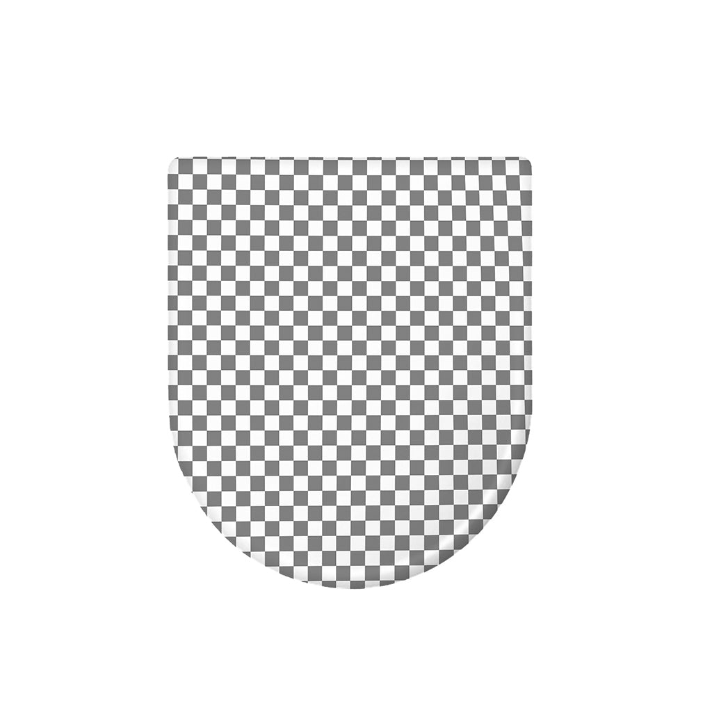 Grey And White Checkered Pattern Print Toilet Lid Cover