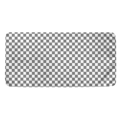 Grey And White Checkered Pattern Print Towel