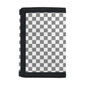 Grey And White Checkered Pattern Print Trifold Wallet