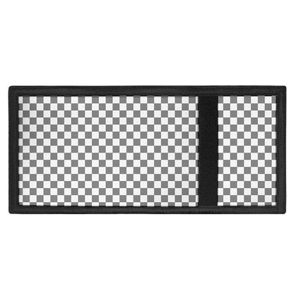 Grey And White Checkered Pattern Print Trifold Wallet