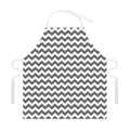 Grey And White Chevron Pattern Print Adjustable Apron