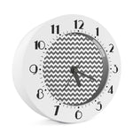 Grey And White Chevron Pattern Print Alarm Clock