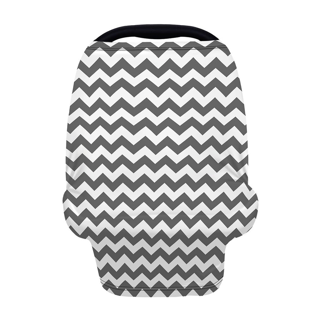 Grey And White Chevron Pattern Print Baby Seat Cover