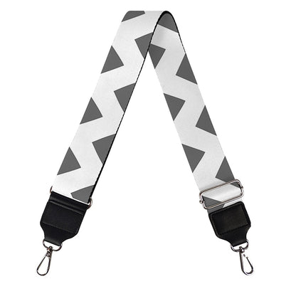 Grey And White Chevron Pattern Print Bag Strap