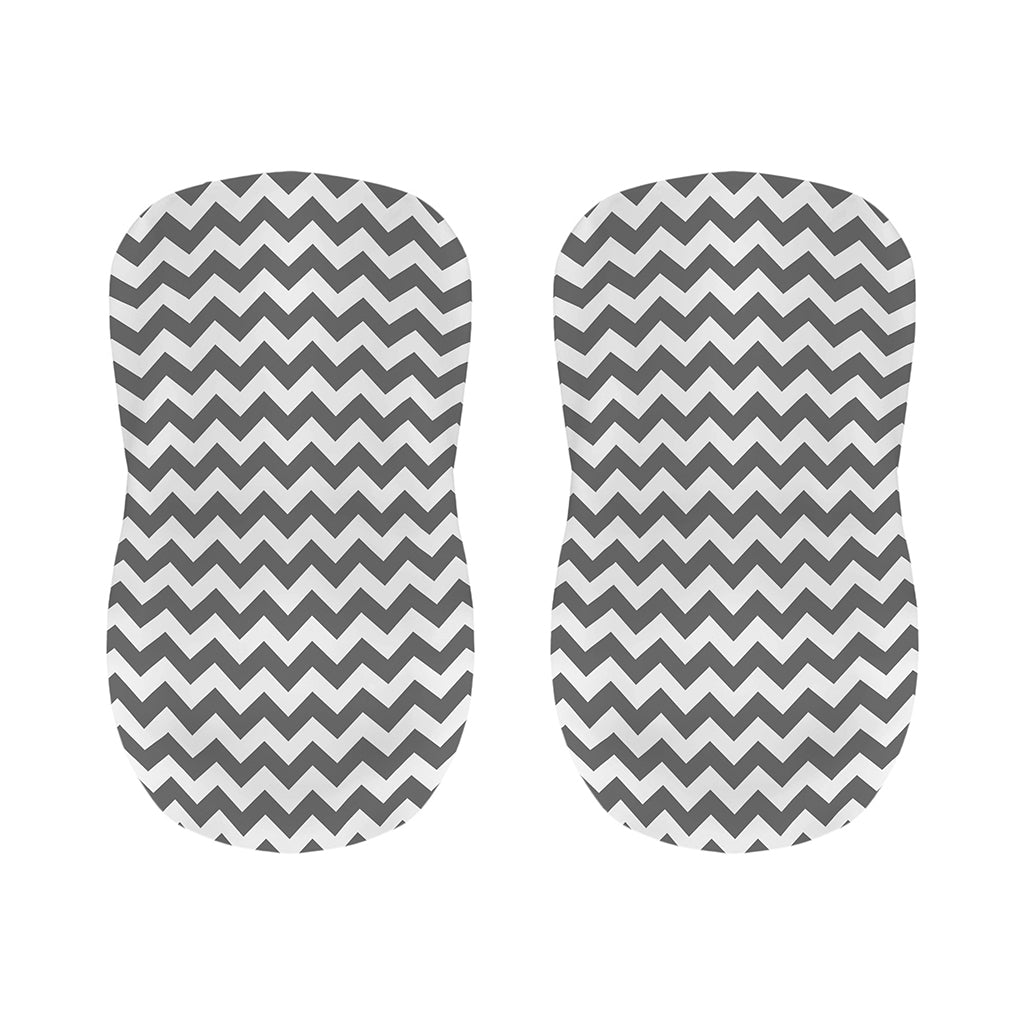 Grey And White Chevron Pattern Print Bar Stool Covers