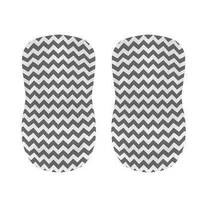 Grey And White Chevron Pattern Print Bar Stool Covers