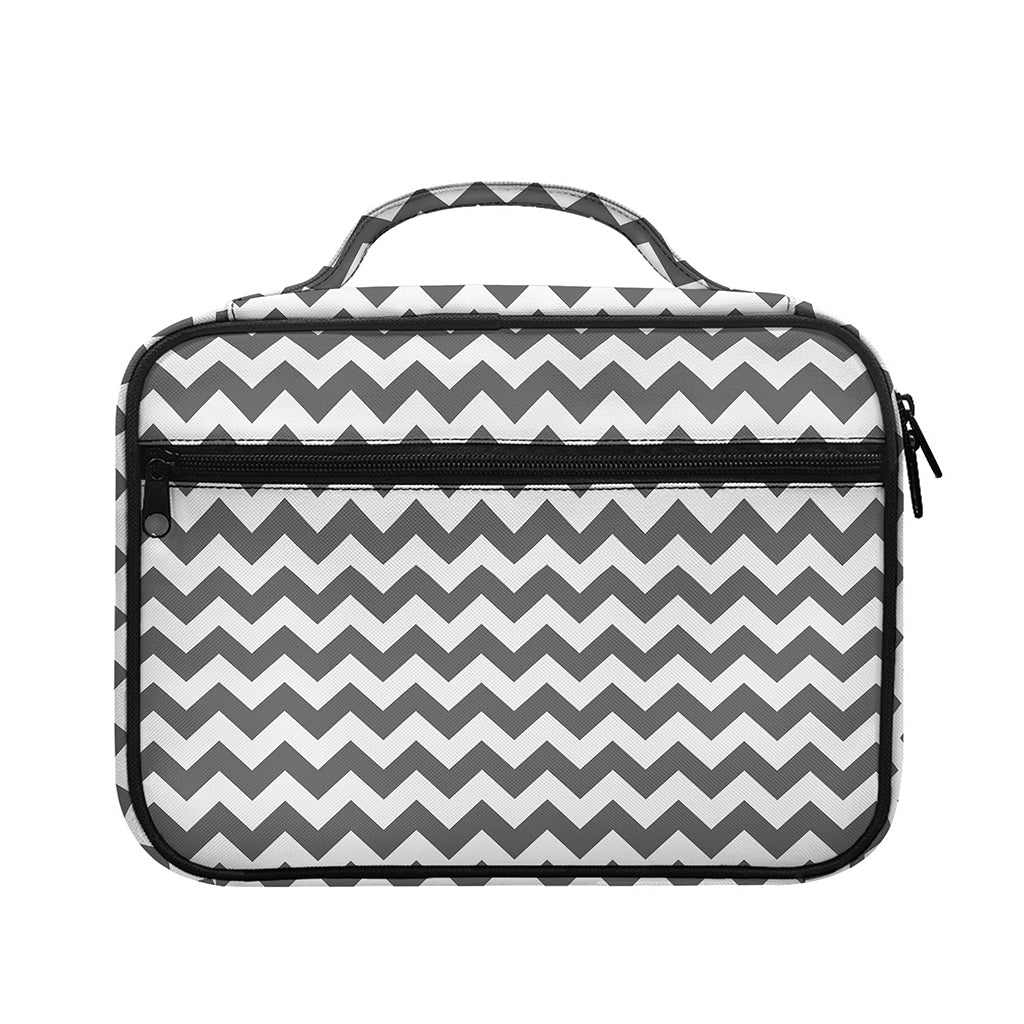 Grey And White Chevron Pattern Print Briefcase Bible Bag