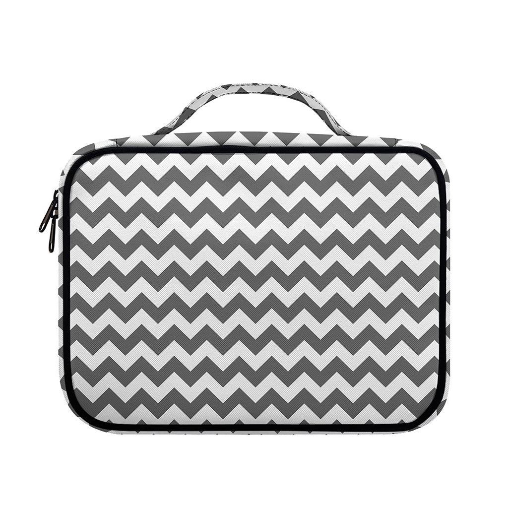 Grey And White Chevron Pattern Print Briefcase Bible Bag