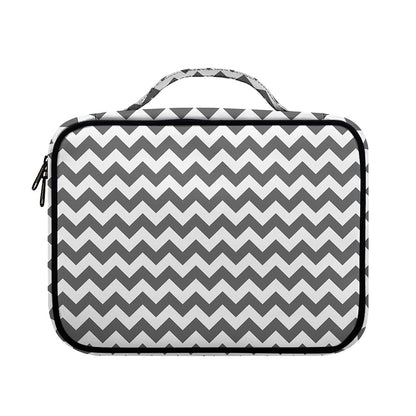 Grey And White Chevron Pattern Print Briefcase Bible Bag