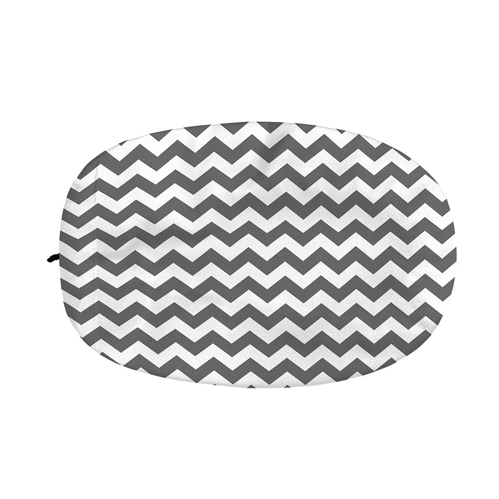 Grey And White Chevron Pattern Print Car Side Mirror Covers