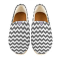 Grey And White Chevron Pattern Print Casual Shoes