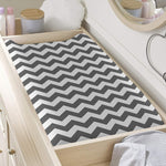 Grey And White Chevron Pattern Print Changing Pad Cover
