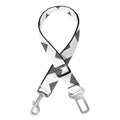 Grey And White Chevron Pattern Print Dog Seat Belt