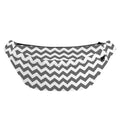 Grey And White Chevron Pattern Print Fanny Pack