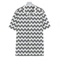 Grey And White Chevron Pattern Print Hawaiian Shirt