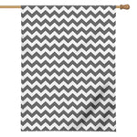 Grey And White Chevron Pattern Print House Flag