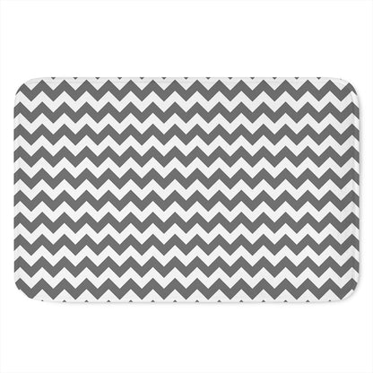 Grey And White Chevron Pattern Print Indoor Door Mat