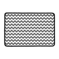 Grey And White Chevron Pattern Print Kitchen Mat