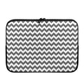 Grey And White Chevron Pattern Print Laptop Sleeve